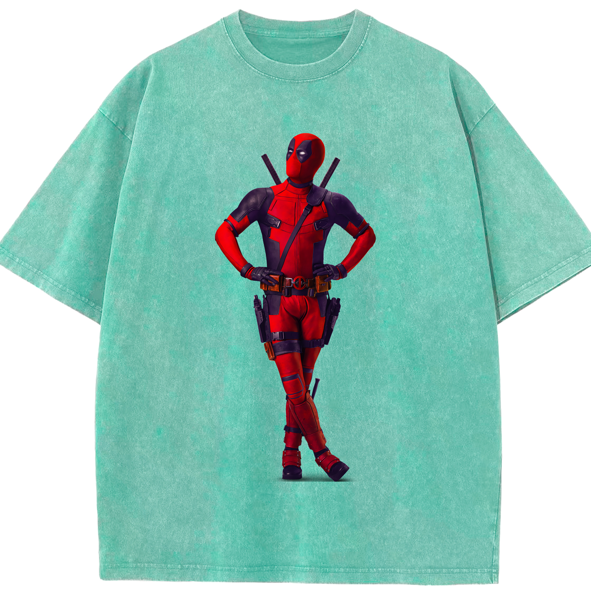 （画像用） Deadpool デッドプール 綿100% ヴィンテージ風 半袖Tシャツ（フロントプリント）